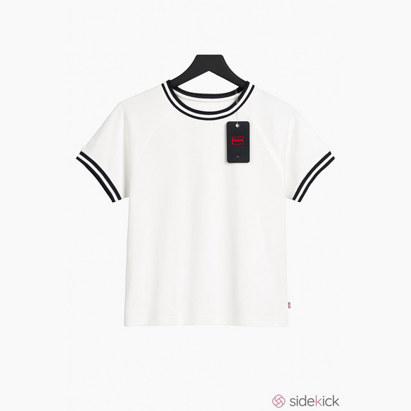 Levi's Tops - Levi's XL Slim Fit Ringer T-Shirt White Raglan Short Sleeve Retro Oracle Ringer